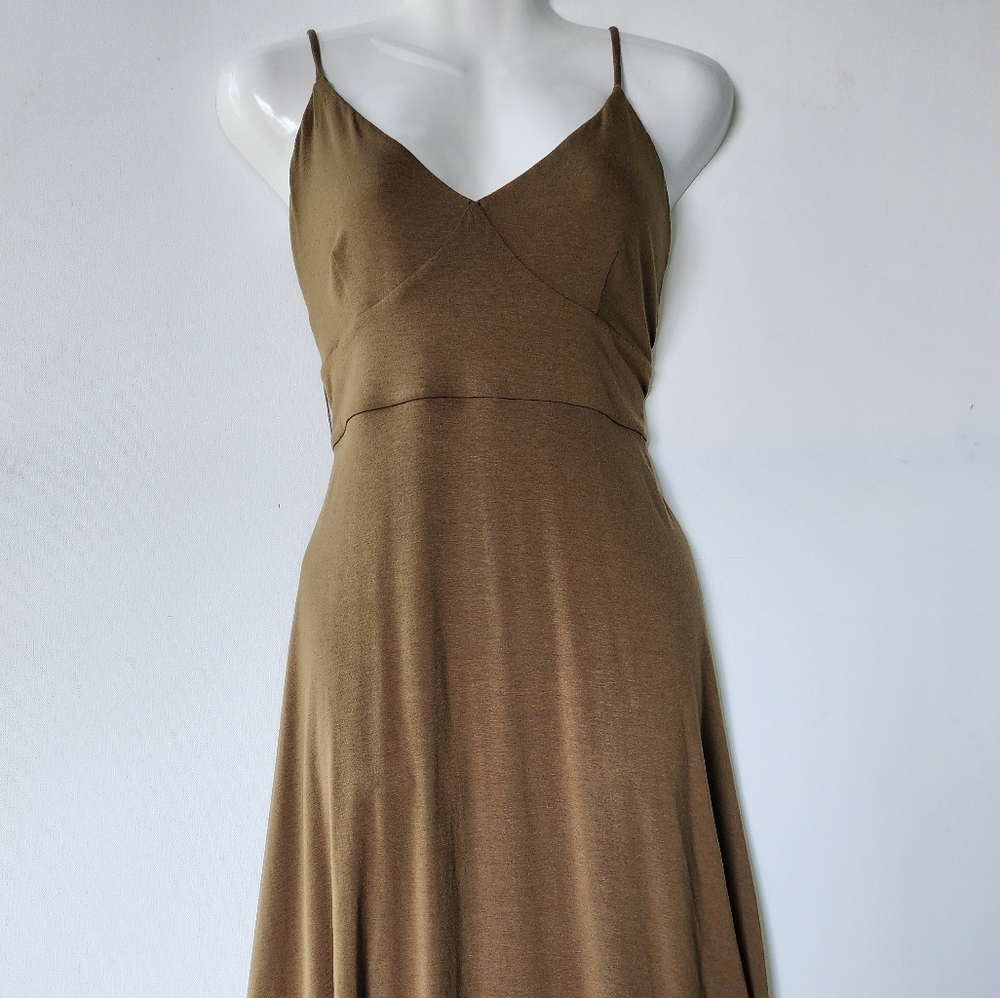 Vince Camuto Green Oasis V Neck Maxi Dress Size L - Picture 8 of 8